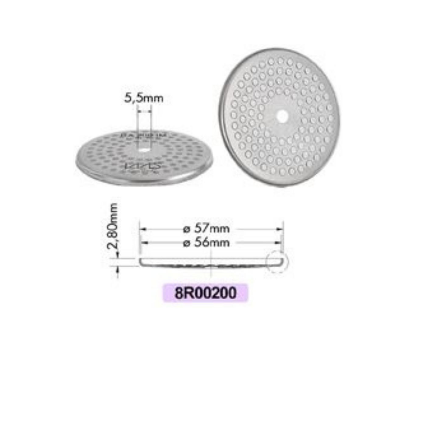 Kit Manutenzione Gruppo Erogatore Rancilio - Doccia Competizione Ø 57mm + Sottocoppa 73x57,5mm + Vite M5x14 in AISI 316
