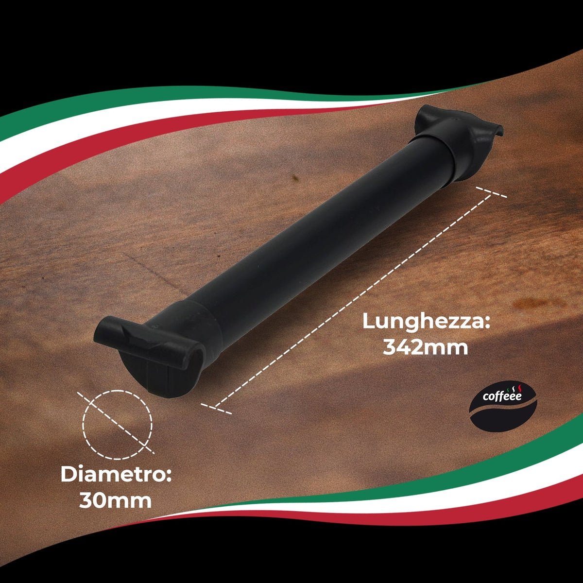 Bastone per Cassetti del Caffè Ø30mm x 342mm con Ganci – Universale Made in Italy