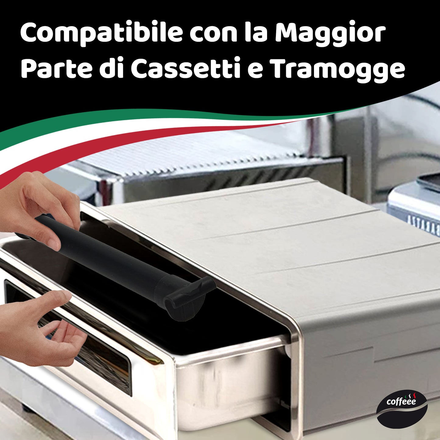 Bastone per Cassetti del Caffè Ø30mm x 342mm con Ganci – Universale Made in Italy