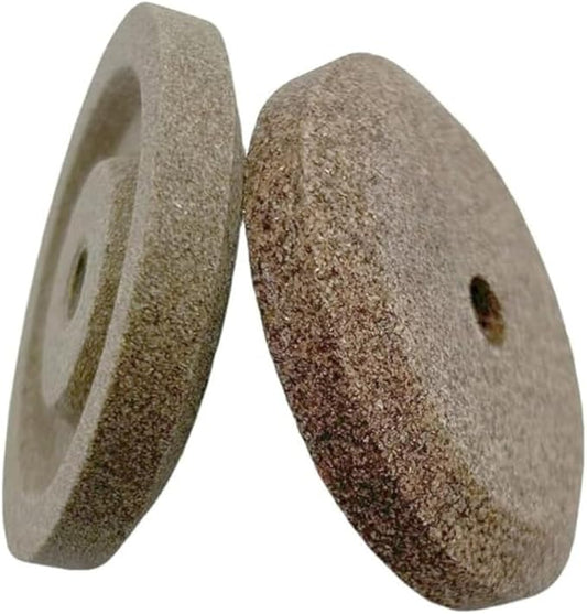 Coppia smerigli per affettatrice Ø40 mm – grana fine + grana grossa – altezza 8 mm – foro 6 mm