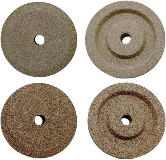 Coppia smerigli per affettatrice Ø40 mm – grana fine + grana grossa – altezza 8 mm – foro 6 mm